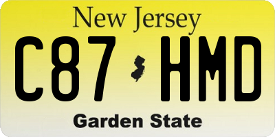 NJ license plate C87HMD