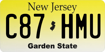 NJ license plate C87HMU