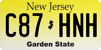 NJ license plate C87HNH