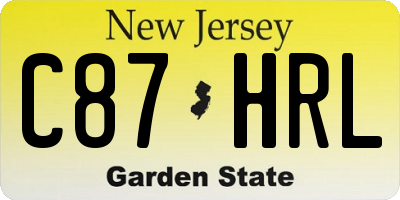 NJ license plate C87HRL