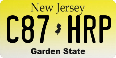 NJ license plate C87HRP