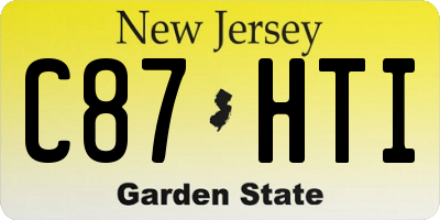 NJ license plate C87HTI