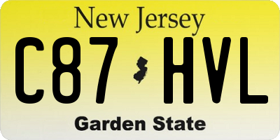 NJ license plate C87HVL