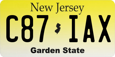 NJ license plate C87IAX