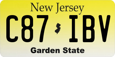 NJ license plate C87IBV