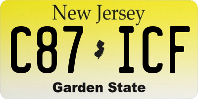 NJ license plate C87ICF