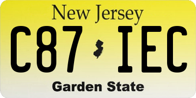 NJ license plate C87IEC