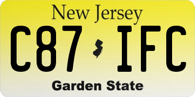 NJ license plate C87IFC