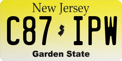 NJ license plate C87IPW