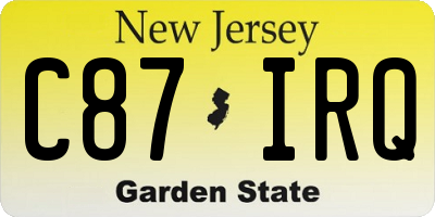 NJ license plate C87IRQ