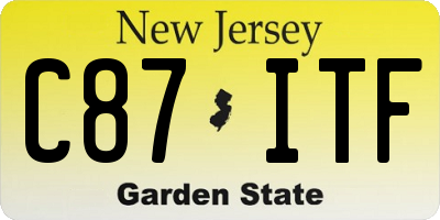 NJ license plate C87ITF