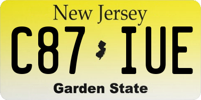 NJ license plate C87IUE