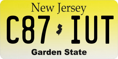 NJ license plate C87IUT
