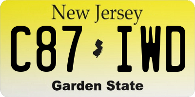 NJ license plate C87IWD