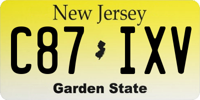 NJ license plate C87IXV