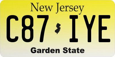NJ license plate C87IYE