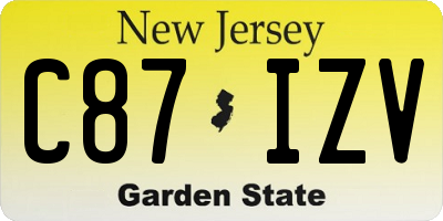 NJ license plate C87IZV