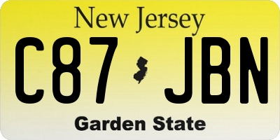 NJ license plate C87JBN