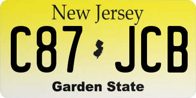 NJ license plate C87JCB