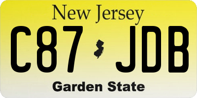 NJ license plate C87JDB