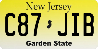 NJ license plate C87JIB