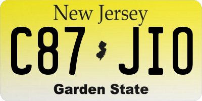 NJ license plate C87JIO