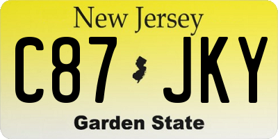 NJ license plate C87JKY