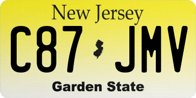 NJ license plate C87JMV