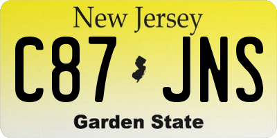 NJ license plate C87JNS
