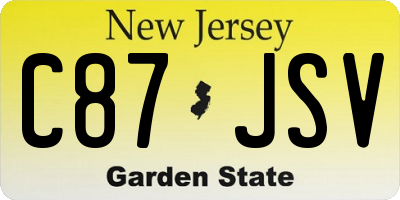 NJ license plate C87JSV