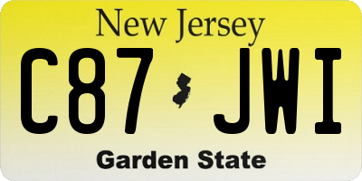 NJ license plate C87JWI