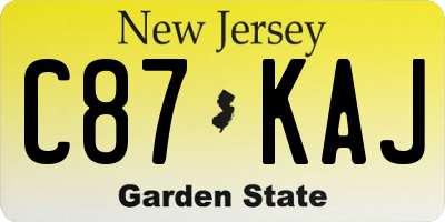 NJ license plate C87KAJ