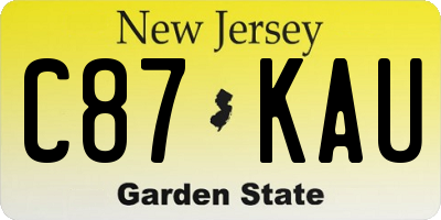 NJ license plate C87KAU