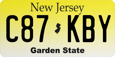NJ license plate C87KBY