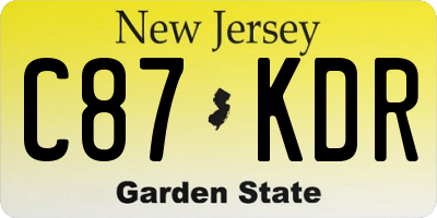 NJ license plate C87KDR