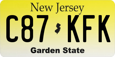 NJ license plate C87KFK