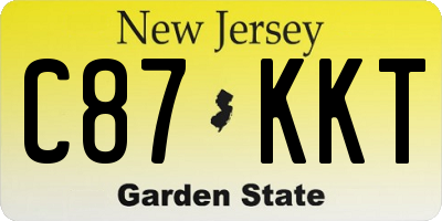 NJ license plate C87KKT