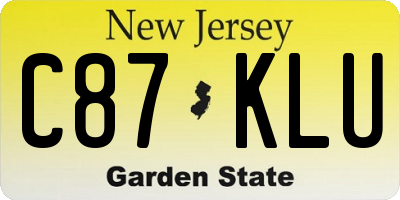 NJ license plate C87KLU