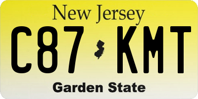 NJ license plate C87KMT