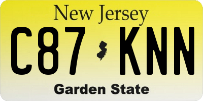 NJ license plate C87KNN