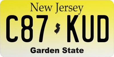 NJ license plate C87KUD