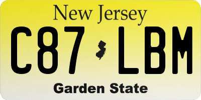 NJ license plate C87LBM