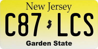NJ license plate C87LCS