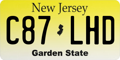 NJ license plate C87LHD