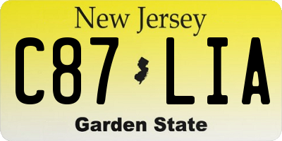 NJ license plate C87LIA
