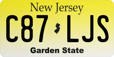 NJ license plate C87LJS