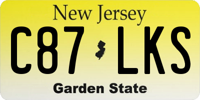 NJ license plate C87LKS
