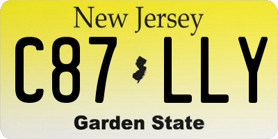 NJ license plate C87LLY