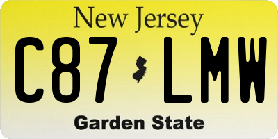 NJ license plate C87LMW