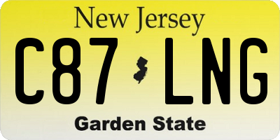NJ license plate C87LNG